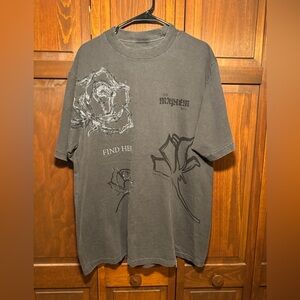 Lady Gaga Mayhem Ball Tour Gray Roses shirt.